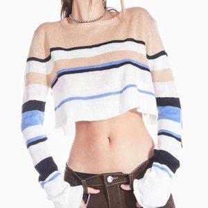 Cropped Stripped Sweater (muli-color) Delia's By Dolls Kill